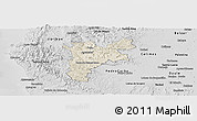 Shaded Relief Panoramic Map of Pajan, desaturated