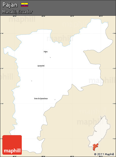 Classic Style Simple Map of Pajan, single color outside