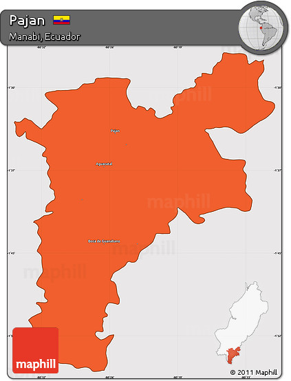 Political Simple Map of Pajan, cropped outside