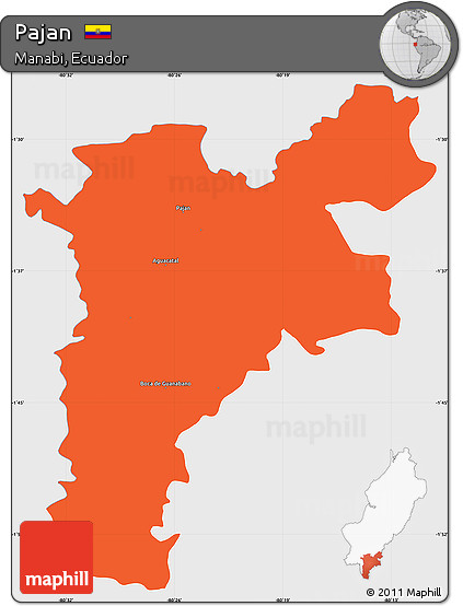 Political Simple Map of Pajan, single color outside