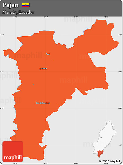 Political Simple Map of Pajan, single color outside