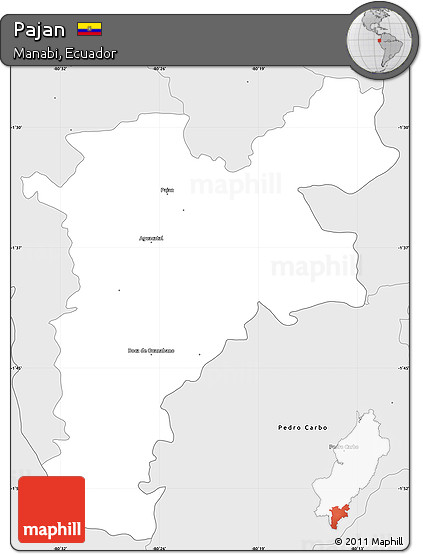 Silver Style Simple Map of Pajan