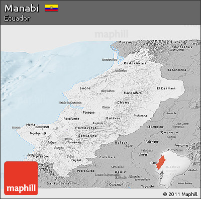 Gray Panoramic Map of Manabi