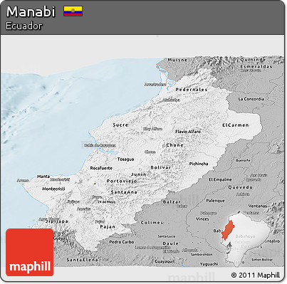 Gray Panoramic Map of Manabi