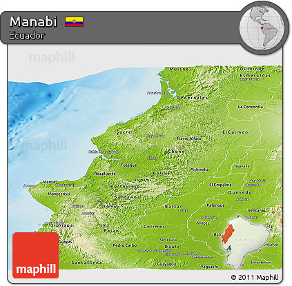 Physical Panoramic Map of Manabi