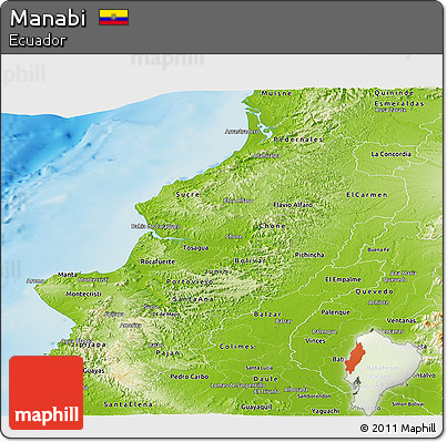 Physical Panoramic Map of Manabi