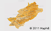 Political Shades Panoramic Map of Manabi, cropped outside