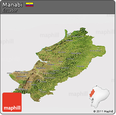 Satellite Panoramic Map of Manabi, cropped outside