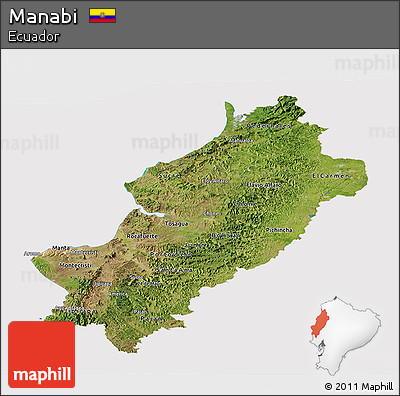 Satellite Panoramic Map of Manabi, cropped outside
