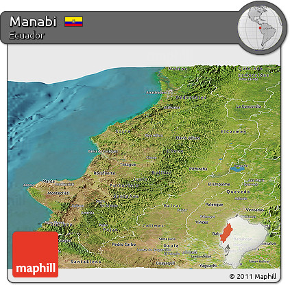 Satellite Panoramic Map of Manabi