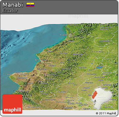 Satellite Panoramic Map of Manabi