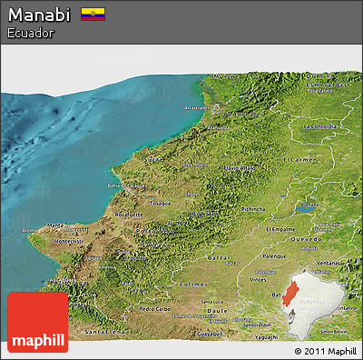Satellite Panoramic Map of Manabi