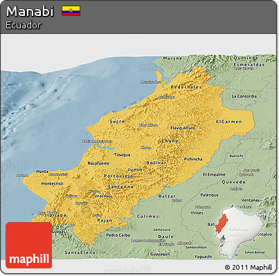 Savanna Style Panoramic Map of Manabi