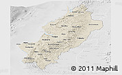 Shaded Relief Panoramic Map of Manabi, lighten, desaturated