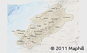 Shaded Relief Panoramic Map of Manabi, lighten