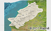 Shaded Relief Panoramic Map of Manabi, satellite outside