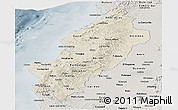Shaded Relief Panoramic Map of Manabi, semi-desaturated