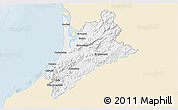 Classic Style 3D Map of Pedernales, single color outside