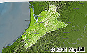 Physical 3D Map of Pedernales, darken