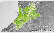 Physical 3D Map of Pedernales, desaturated