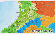 Physical 3D Map of Pedernales, political outside