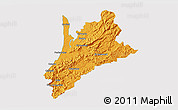 Political 3D Map of Pedernales, cropped outside