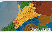Political 3D Map of Pedernales, darken