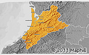 Political 3D Map of Pedernales, desaturated