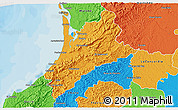 Political 3D Map of Pedernales