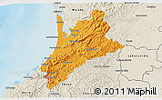 Political 3D Map of Pedernales, shaded relief outside