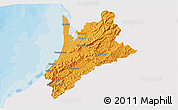 Political 3D Map of Pedernales, single color outside