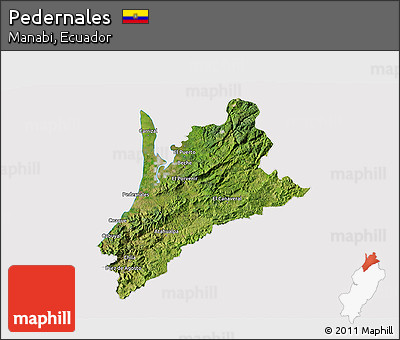 Satellite 3D Map of Pedernales, cropped outside