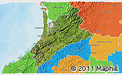 Satellite 3D Map of Pedernales, political outside