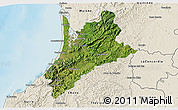 Satellite 3D Map of Pedernales, shaded relief outside