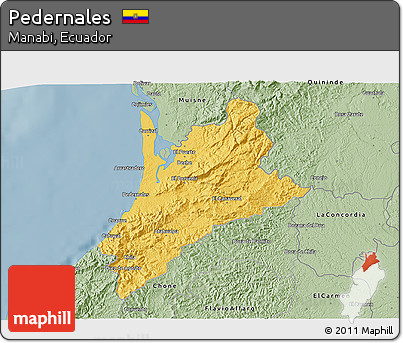Savanna Style 3D Map of Pedernales