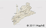 Shaded Relief 3D Map of Pedernales, cropped outside
