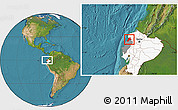 Satellite Location Map of Pedernales, highlighted country, highlighted parent region