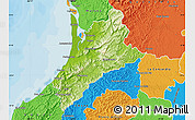 Physical Map of Pedernales, political outside