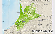 Physical Map of Pedernales, shaded relief outside