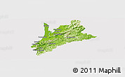 Physical Panoramic Map of Pedernales, cropped outside