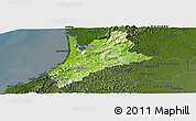 Physical Panoramic Map of Pedernales, darken