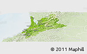 Physical Panoramic Map of Pedernales, lighten