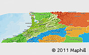 Physical Panoramic Map of Pedernales, political outside