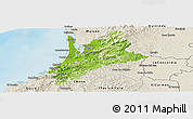 Physical Panoramic Map of Pedernales, shaded relief outside