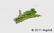 Satellite Panoramic Map of Pedernales, cropped outside