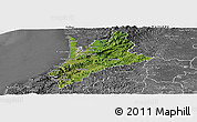 Satellite Panoramic Map of Pedernales, desaturated