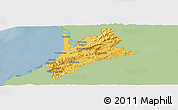 Savanna Style Panoramic Map of Pedernales, single color outside