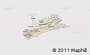 Shaded Relief Panoramic Map of Pedernales, cropped outside