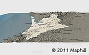 Shaded Relief Panoramic Map of Pedernales, darken