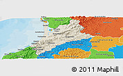 Shaded Relief Panoramic Map of Pedernales, political outside